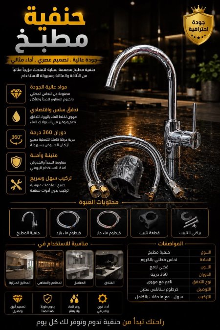 حنفية 304 وسط فضي