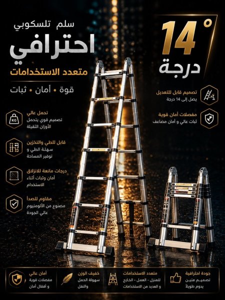 سلم 14 درجة سحب