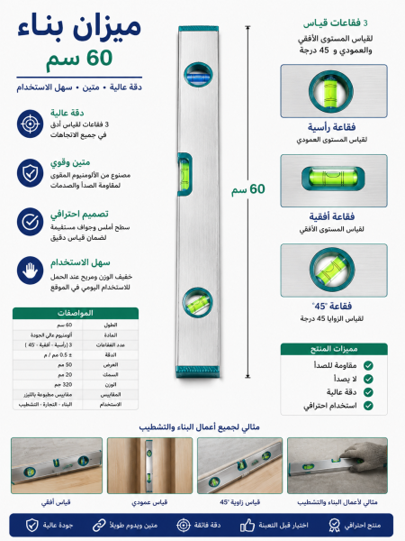 ميزان بناء ٦٠ سم