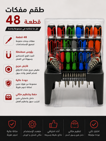 طقم مفكات ٤٨ قطعة