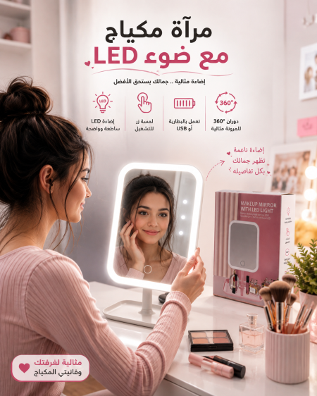 مرآة مع ضوء