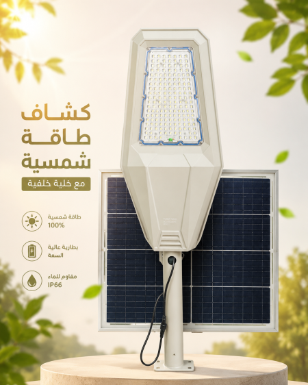 كشاف طاقة شمسية مع خلية خلفية