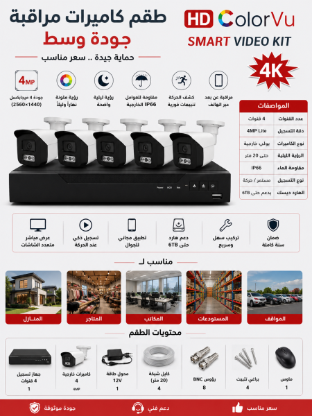 طقم كاميرات بجودة متوسطة