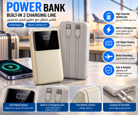 باور بانك الابيض الوسط