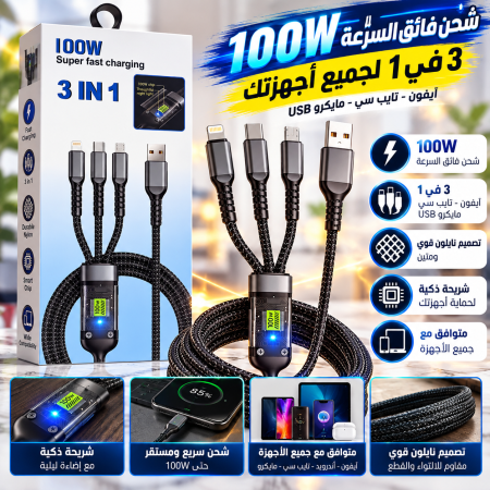 وصلة شاحن ٣ في ١